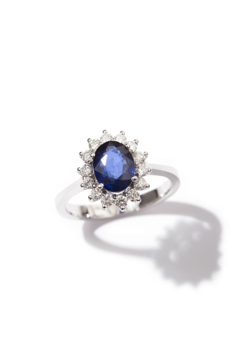 Safir ve Pırlanta Tektaş Yüzük - Bride Collection