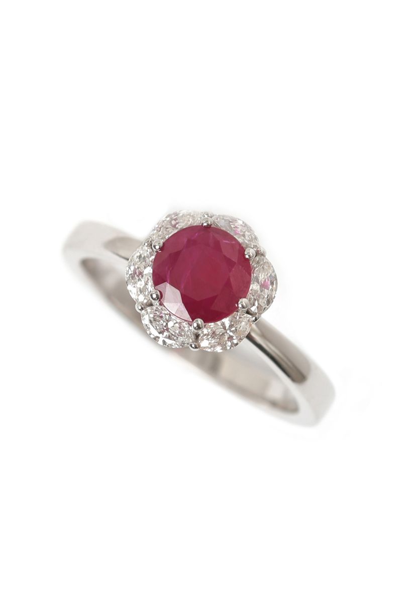Ruby ve Markiz Pırlanta Yüzük - Art Collection