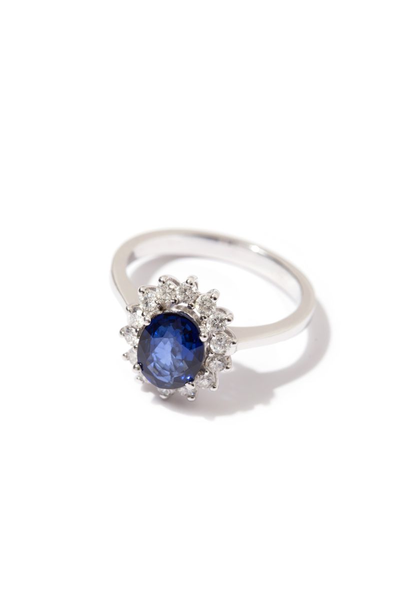 Safir ve Pırlanta Tektaş Yüzük - Bride Collection