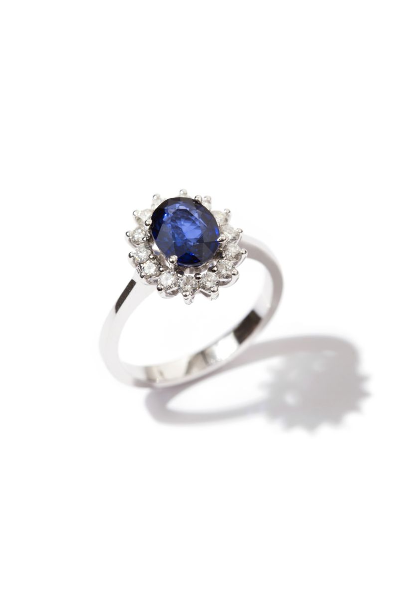 Safir ve Pırlanta Tektaş Yüzük - Bride Collection