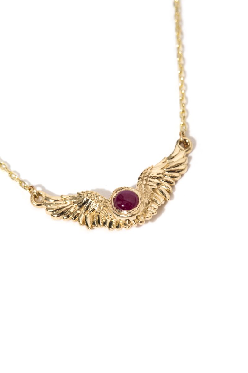 Melek Kanatlı Ruby Kolye - Angel Collection
