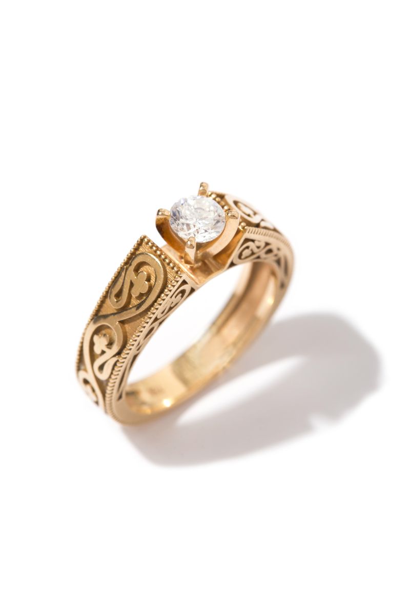 Otantik Pırlanta Tek Taş Yüzük - Bride Collection